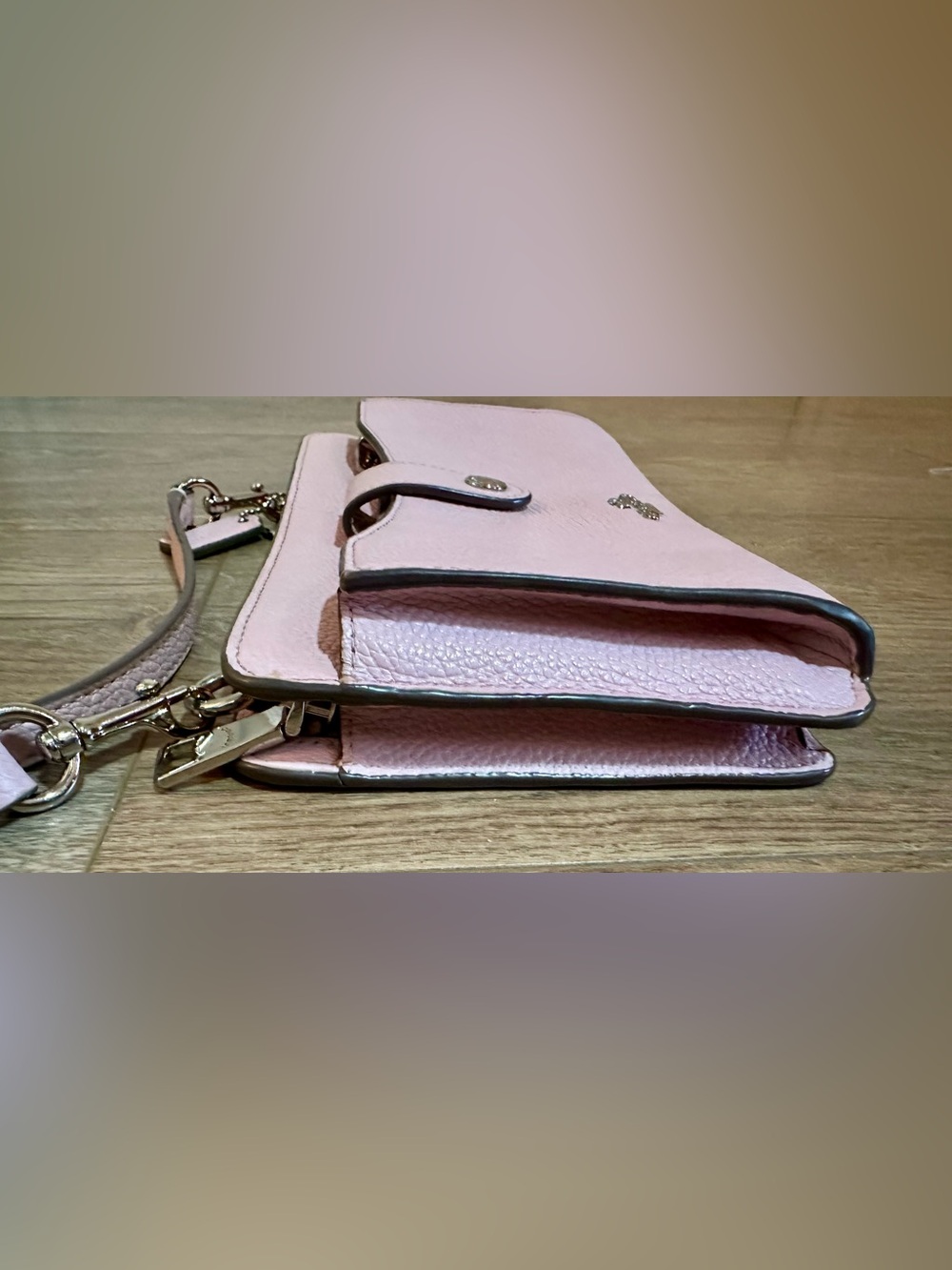 Coach Noa Pop Up Messenger Bag Pebbled Leather Pink Peony - Picture 9 of 15